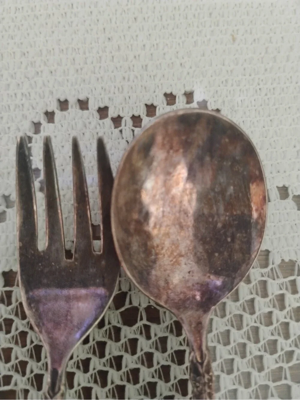 Vintage 1847 Rogers Bros IS Silver Plated Serving Fork & Spoon Set Floral Handle